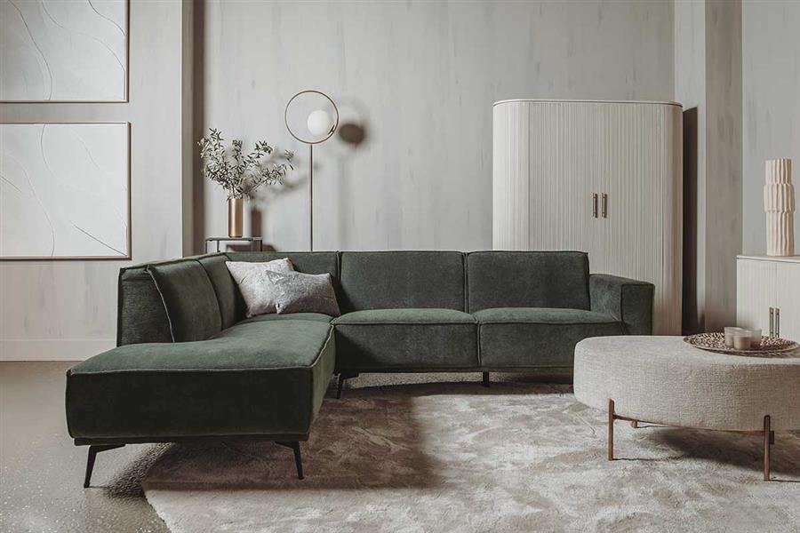 Tower Living Hoekbank Leeds – 2,5-Zits met Ottomane Links – City 120 Beige